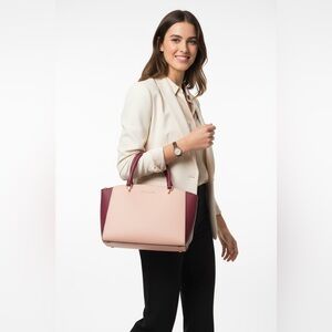 Michael Kors Ellis two-tone leather satchel